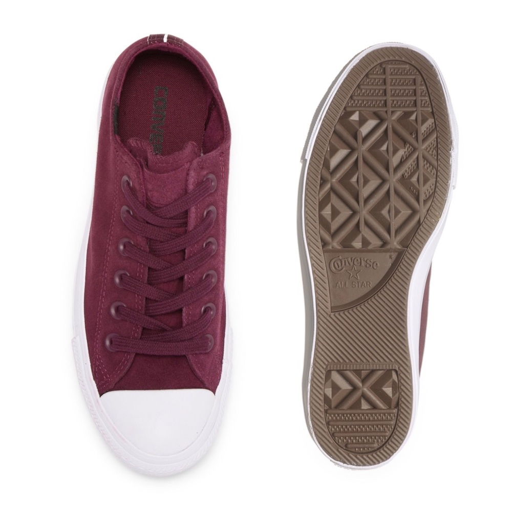 8 - Converse Maroon Suede Sneakers - Picture 3 of 5